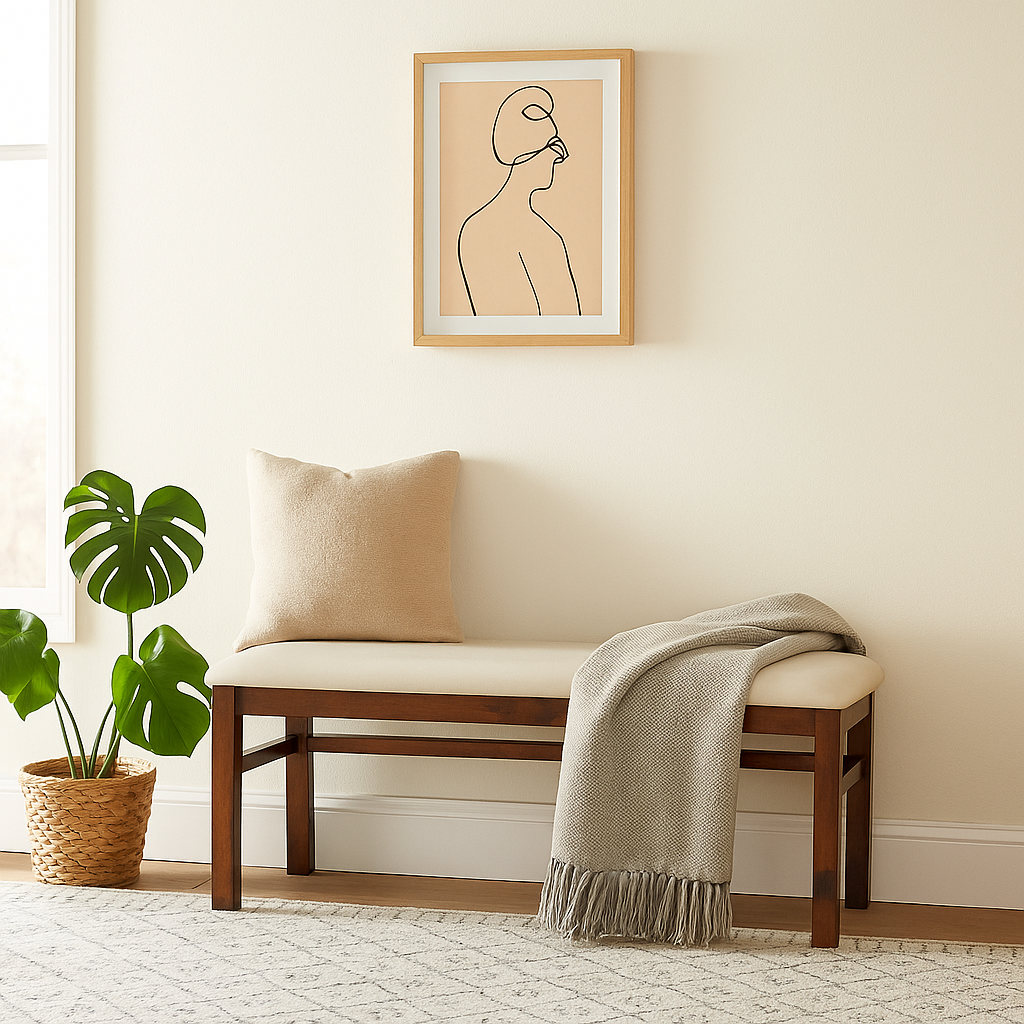 Nilkamal Gem Multi Use Long Sitting Bench for Living Room | Dining Room (Cappuccino)