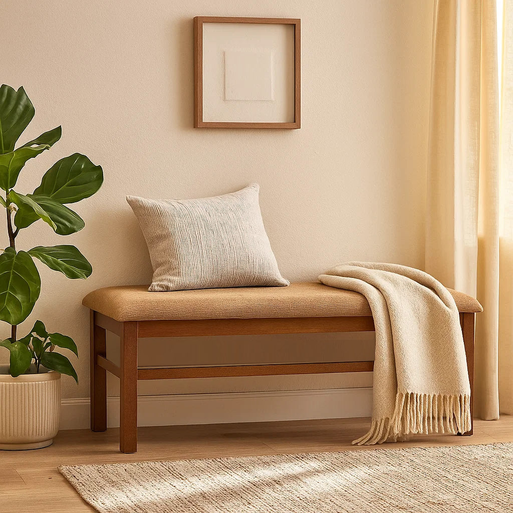 Nilkamal Jewel Multi Use Long Sitting Bench for Living Room | Dining Room (Walnut)