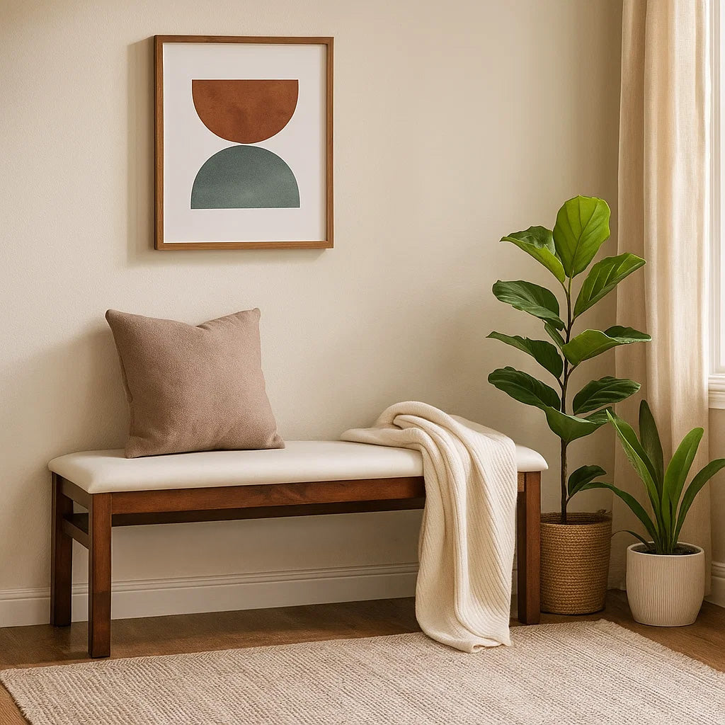 Nilkamal Peak Multi Use Long Sitting Bench for Living Room | Dining Room (Light Cappuccino)