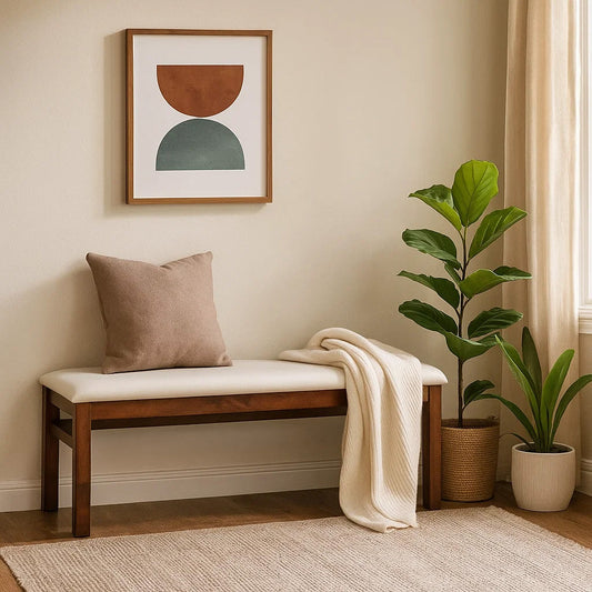 Nilkamal Peak Multi Use Long Sitting Bench for Living Room | Dining Room (Light Cappuccino)