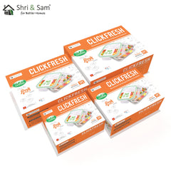 Glass 370ml, 640ml, 1050ml & 1520ml Food Storage & Bakeware Container with Airtight Lid Rectangular Clickfresh