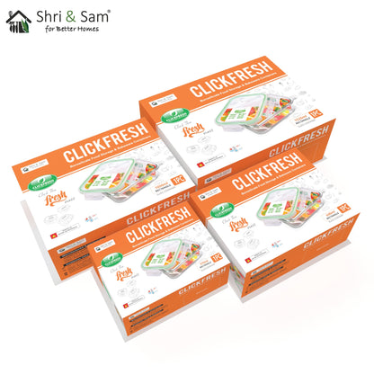 Glass 370ml, 640ml, 1050ml & 1520ml Food Storage & Bakeware Container with Airtight Lid Rectangular Clickfresh