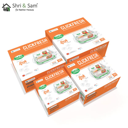 Glass 320ml, 520ml, 800ml & 1100ml Food Storage & Bakeware Container with Airtight Lid Square Clickfresh