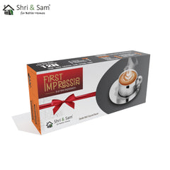 Stainless Steel 4 PCS Double Wall Cup and Saucer with Laser First Impression
