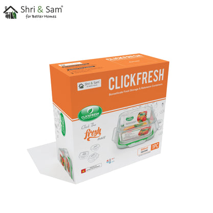 Glass 800ml Food Storage & Bakeware Container with Airtight Lid Square Clickfresh