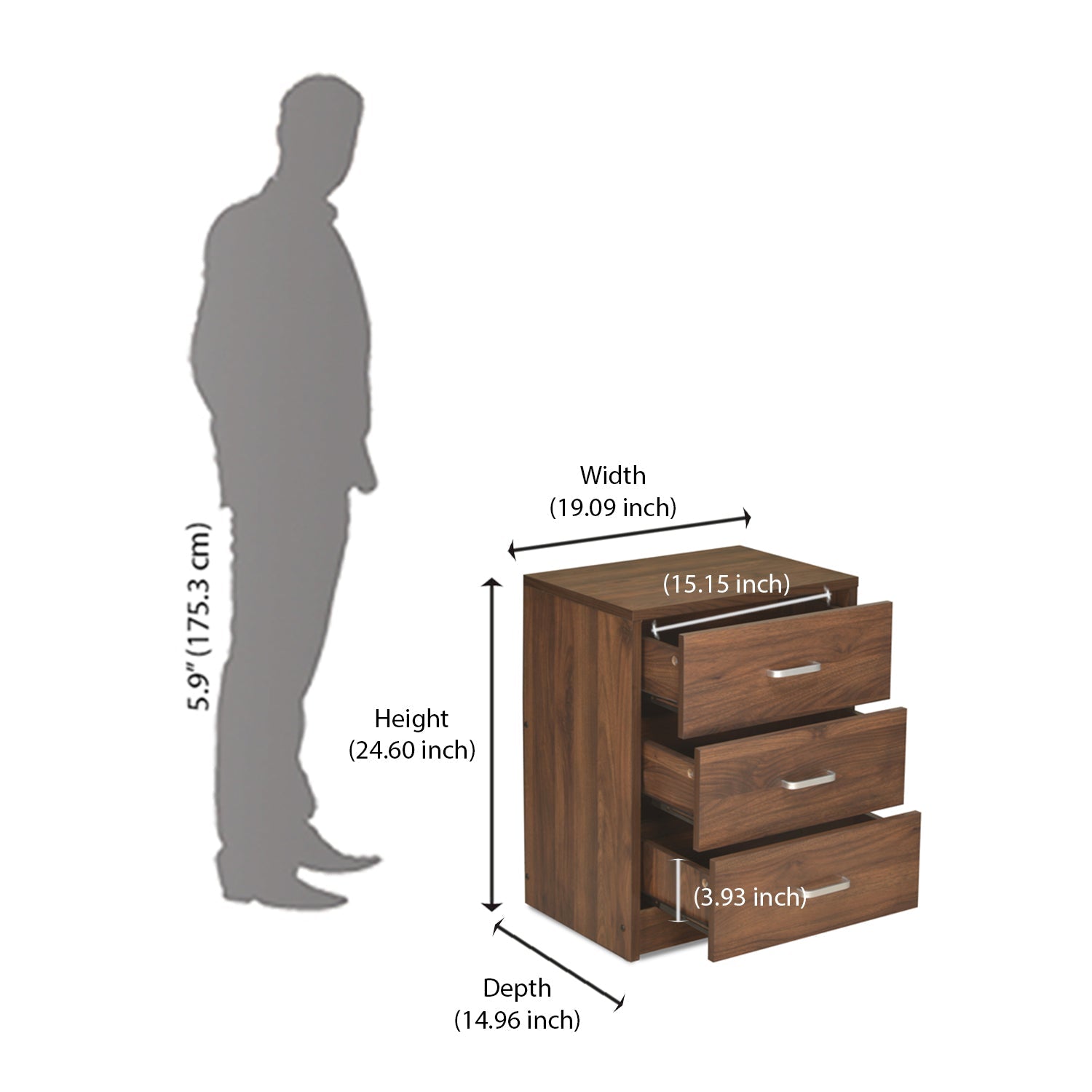 Nilkamal Torrie Night Stand (Wenge)