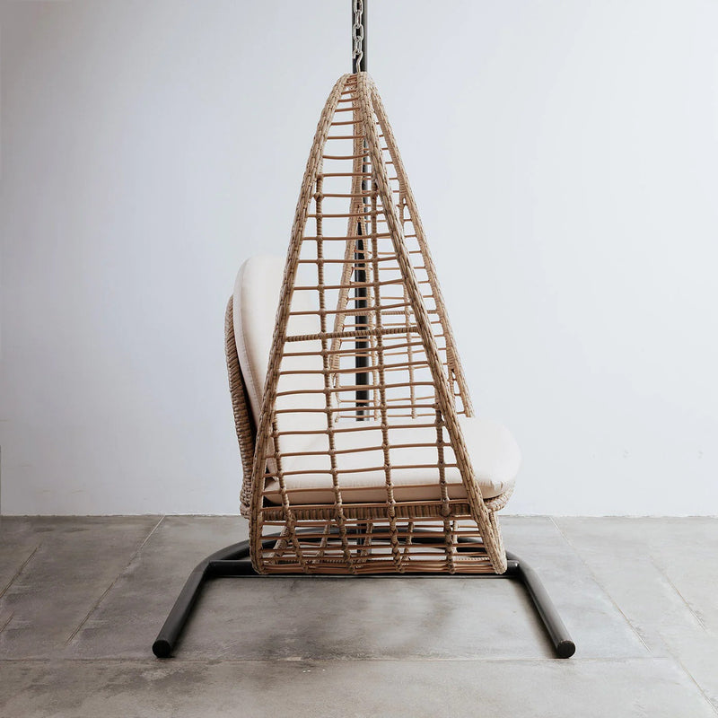 Floom Single Seater Hanging Swing With Stand For Balcony , Garden Swing (Tan)