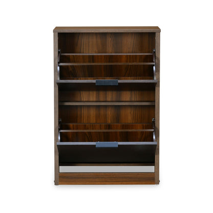 Nilkamal Florine Engineered Wood 2 Tier Shoe Cabinet (Walnut & Wenge)