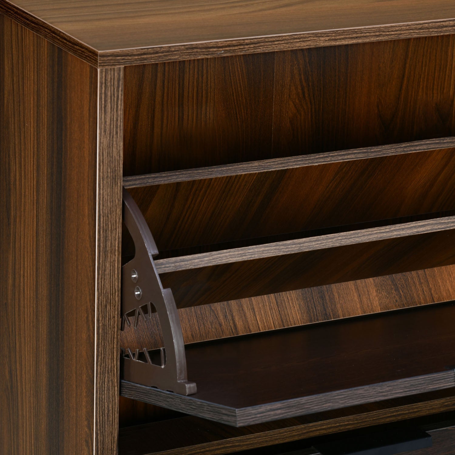 Nilkamal Florine Engineered Wood 2 Tier Shoe Cabinet (Walnut & Wenge)