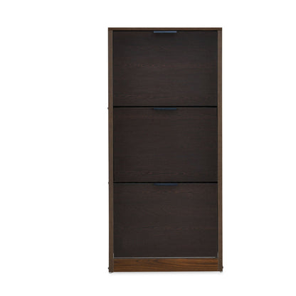 Nilkamal Florine 3 Tier Engineered Wood Shoe Cabinet (Walnut & Wenge)
