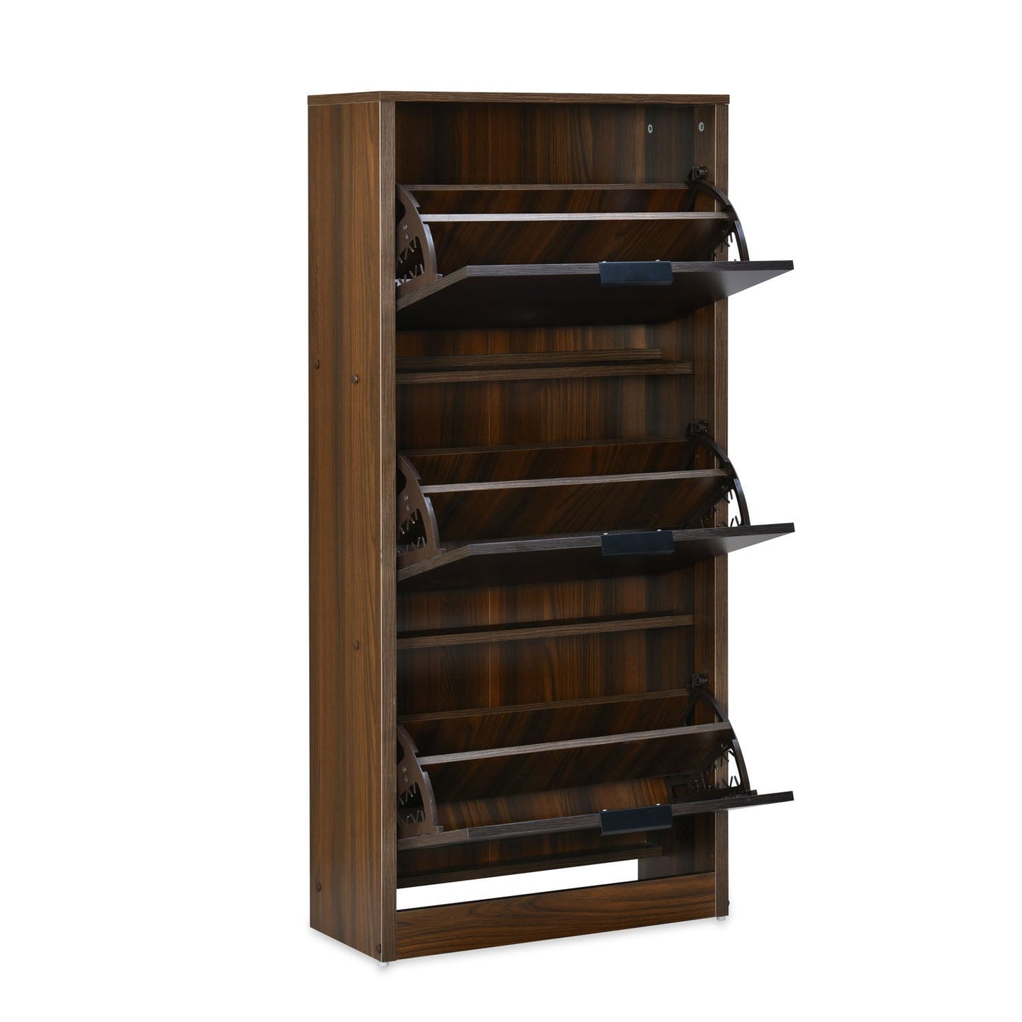 Nilkamal Florine 3 Tier Engineered Wood Shoe Cabinet (Walnut & Wenge)