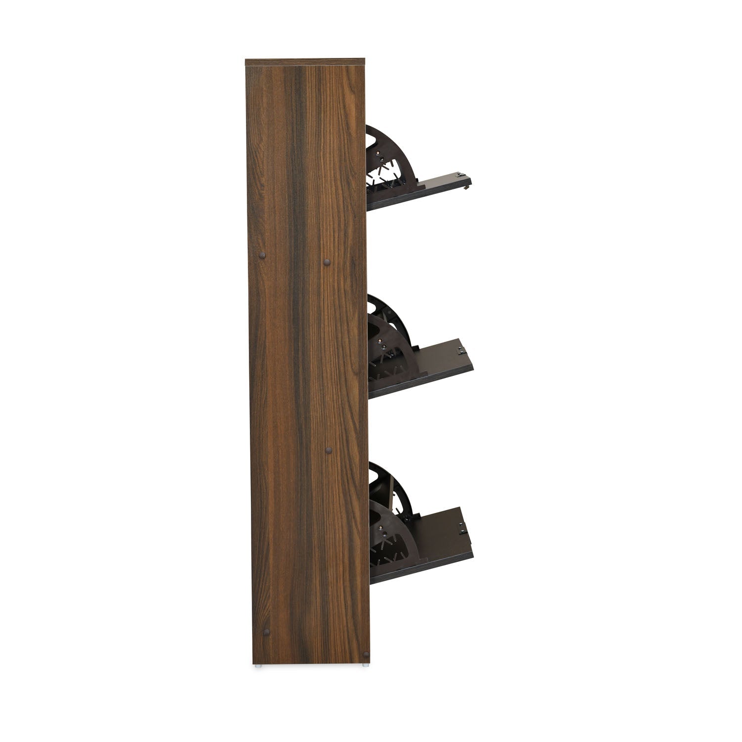 Nilkamal Florine 3 Tier Engineered Wood Shoe Cabinet (Walnut & Wenge)