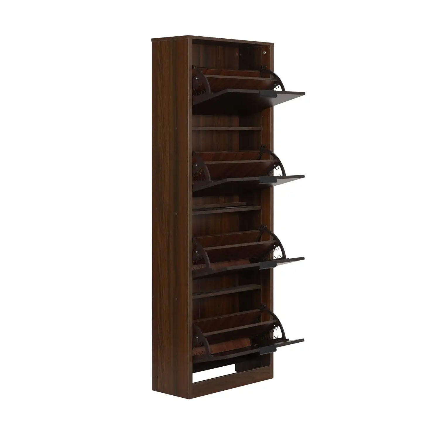 Nilkamal Florine Engineered Wood 4 Tier Shoe Rack (Walnut & Wenge)