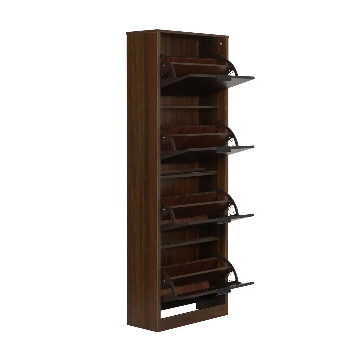 Nilkamal Florine Engineered Wood 4 Tier Shoe Rack (Walnut & Wenge)
