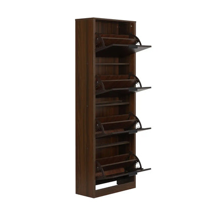 Nilkamal Florine Engineered Wood 4 Tier Shoe Rack (Walnut & Wenge)