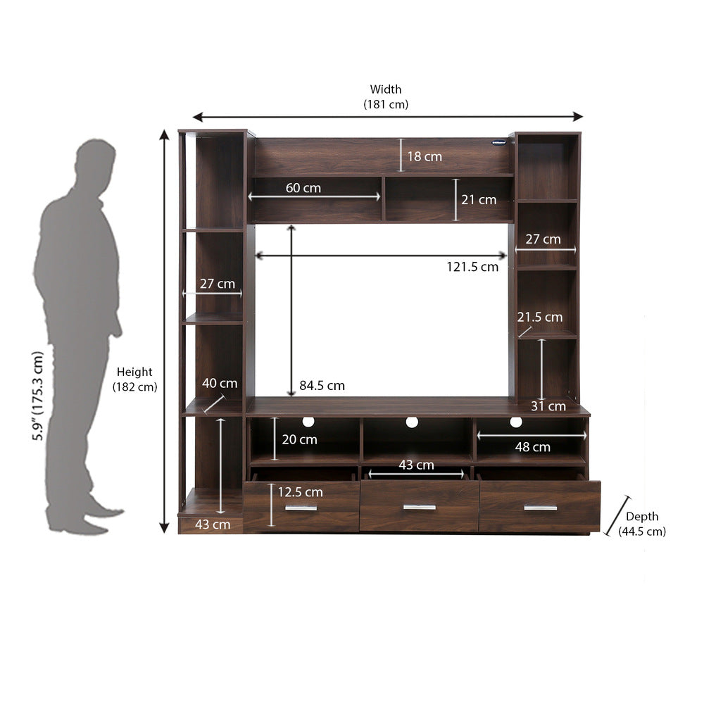 Nilkamal Florito Wall Unit (Walnut / Hiland Pine)