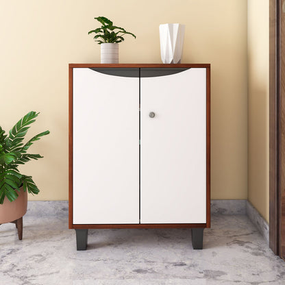 Nilkamal Flow Shoe Cabinet (Walnut/White)
