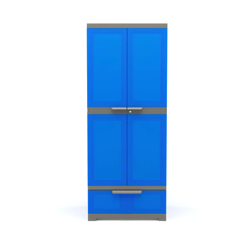 Nilkamal Freedom FMDR 1B Plastic Storage Cabinet with 1 Drawer (Deep Blue / Grey)