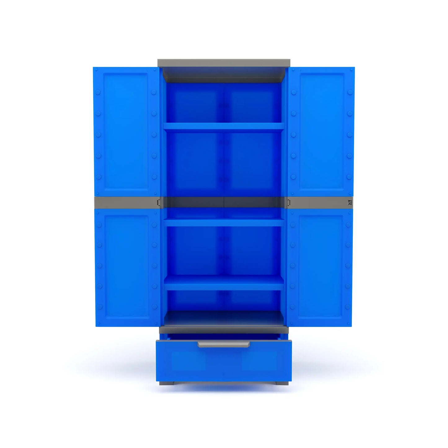 Nilkamal Freedom FMDR 1B Plastic Storage Cabinet with 1 Drawer (Deep Blue / Grey)