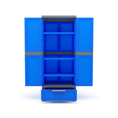Nilkamal Freedom FMDR 1B Plastic Storage Cabinet with 1 Drawer (Deep Blue / Grey)