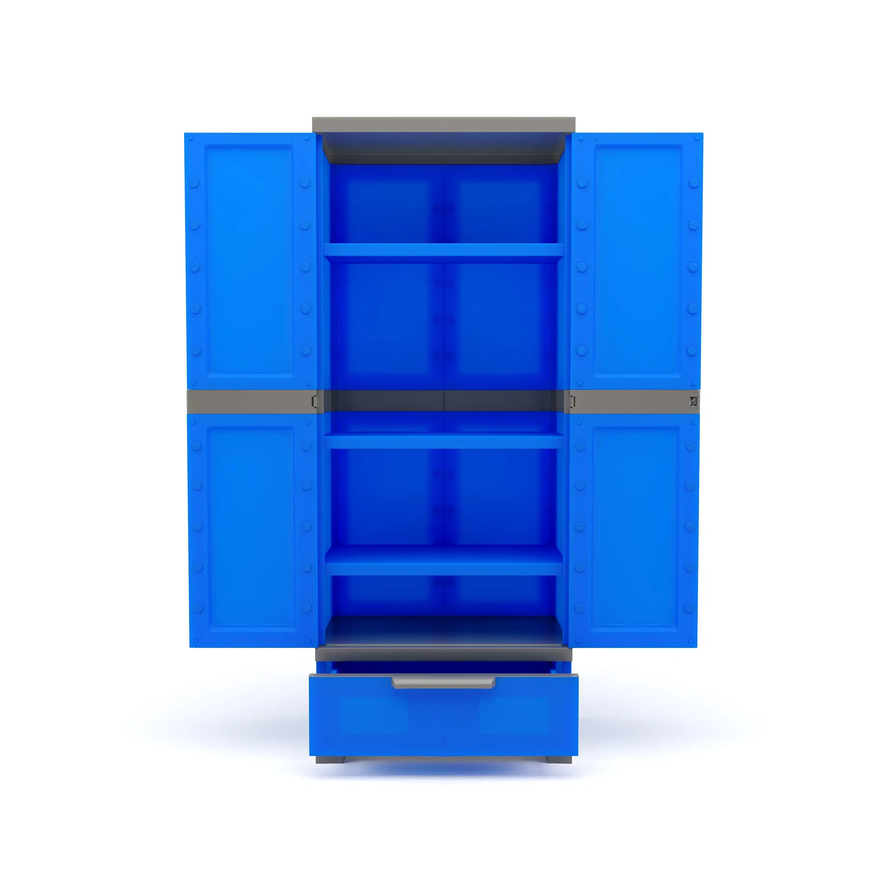 Nilkamal Freedom FMDR 1B Plastic Storage Cabinet with 1 Drawer (Deep Blue / Grey)
