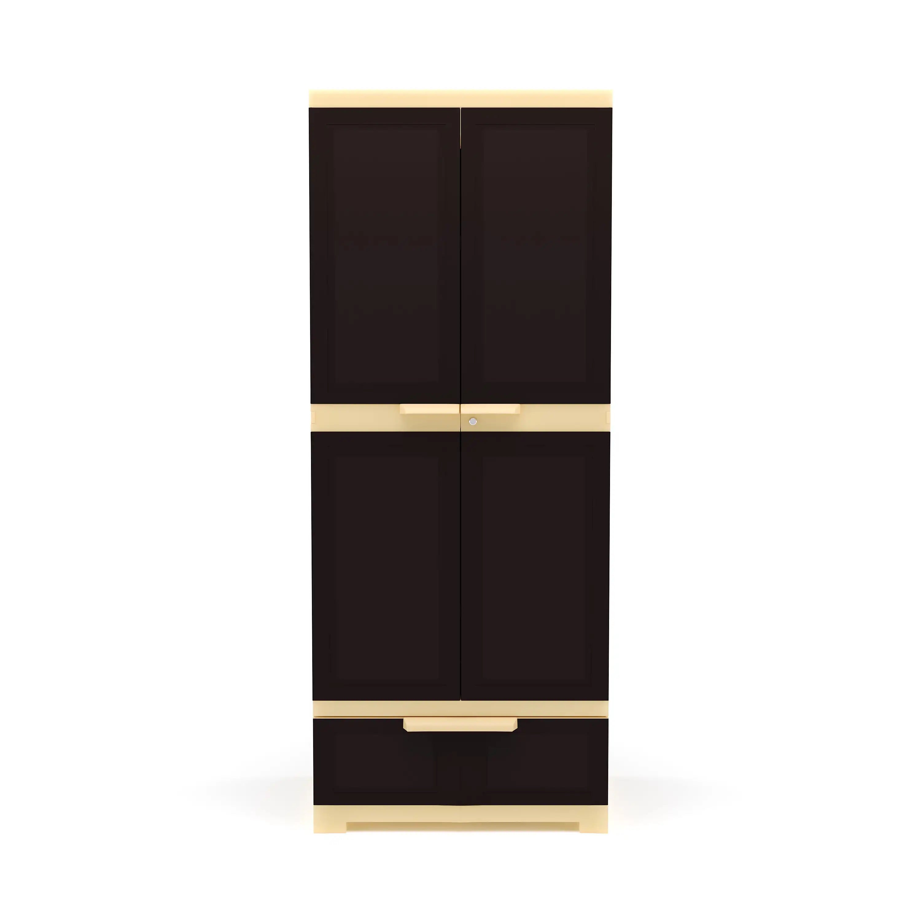 Nilkamal Freedom FMDR 1B Plastic Storage Cabinet with 1 Drawer (Weathered Brown / Biscuit)