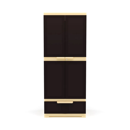 Nilkamal Freedom FMDR 1B Plastic Storage Cabinet with 1 Drawer (Weathered Brown / Biscuit)