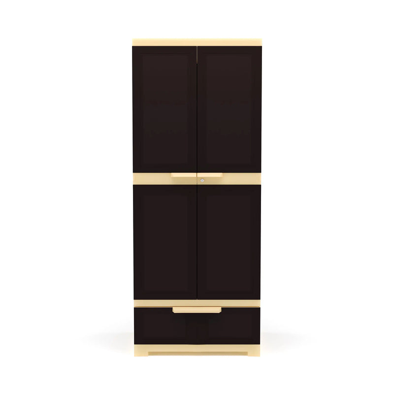 Nilkamal Freedom FMDR 1B Plastic Storage Cabinet with 1 Drawer (Weathered Brown / Biscuit)