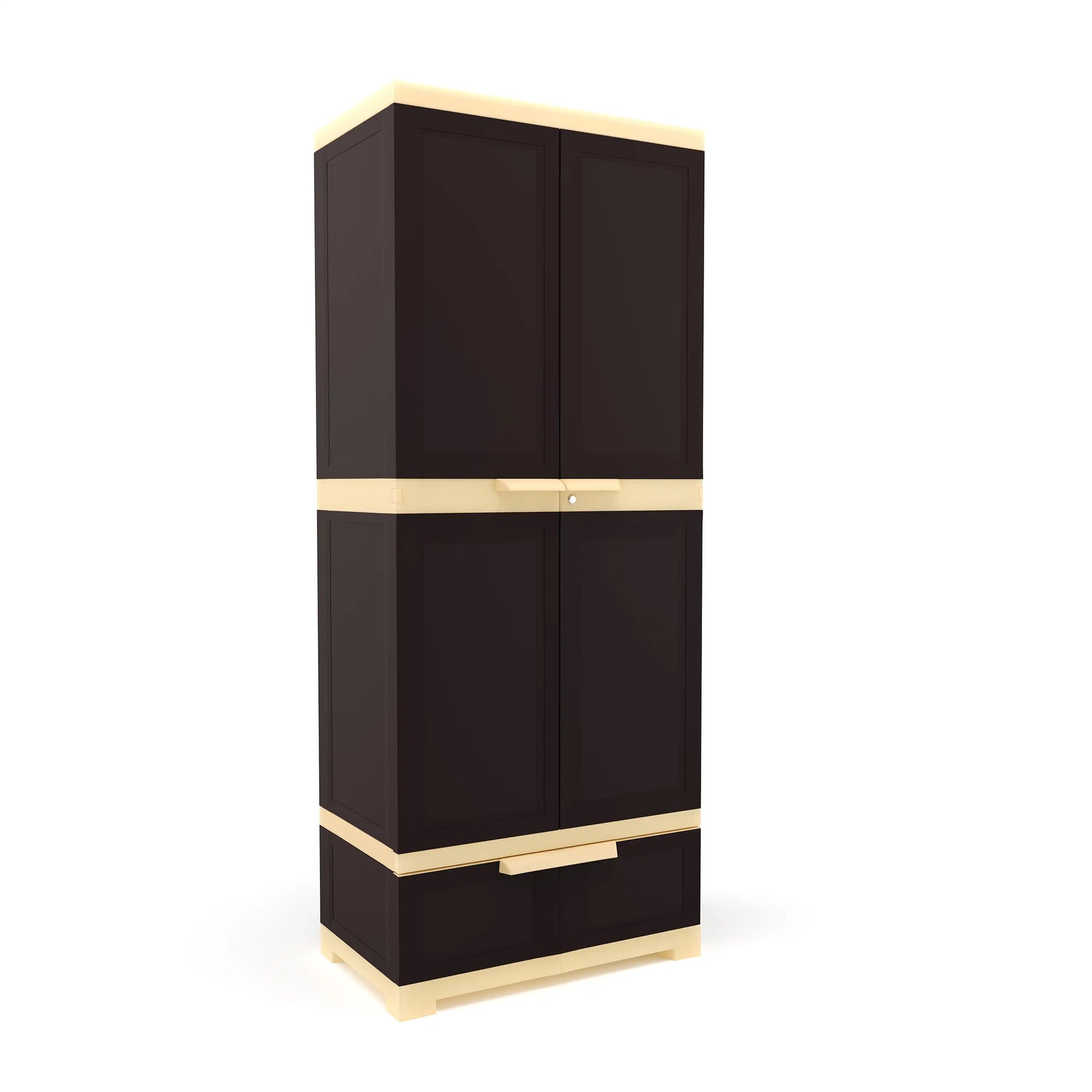 Nilkamal Freedom FMDR 1B Plastic Storage Cabinet with 1 Drawer (Weathered Brown / Biscuit)