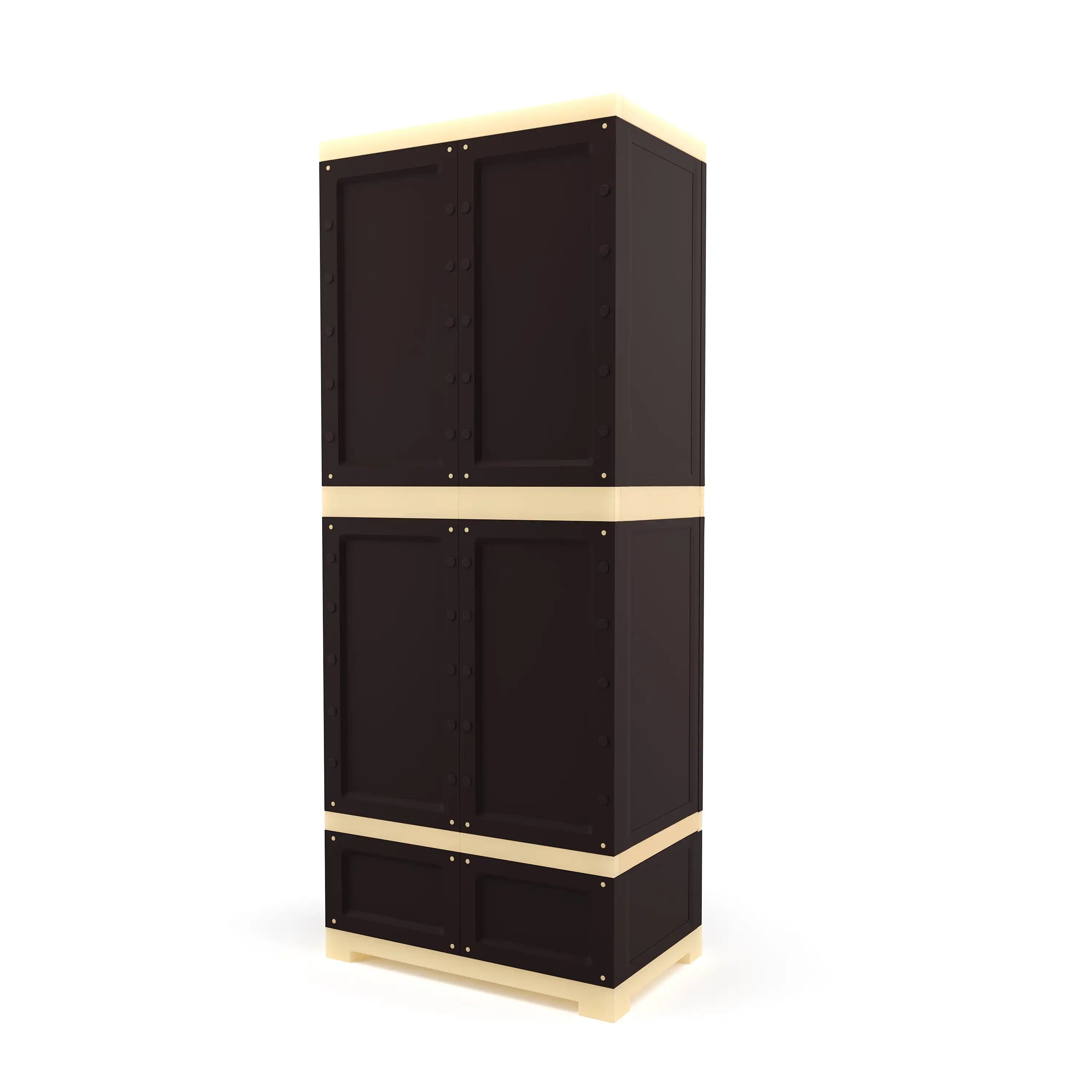 Nilkamal Freedom FMDR 1B Plastic Storage Cabinet with 1 Drawer (Weathered Brown / Biscuit)