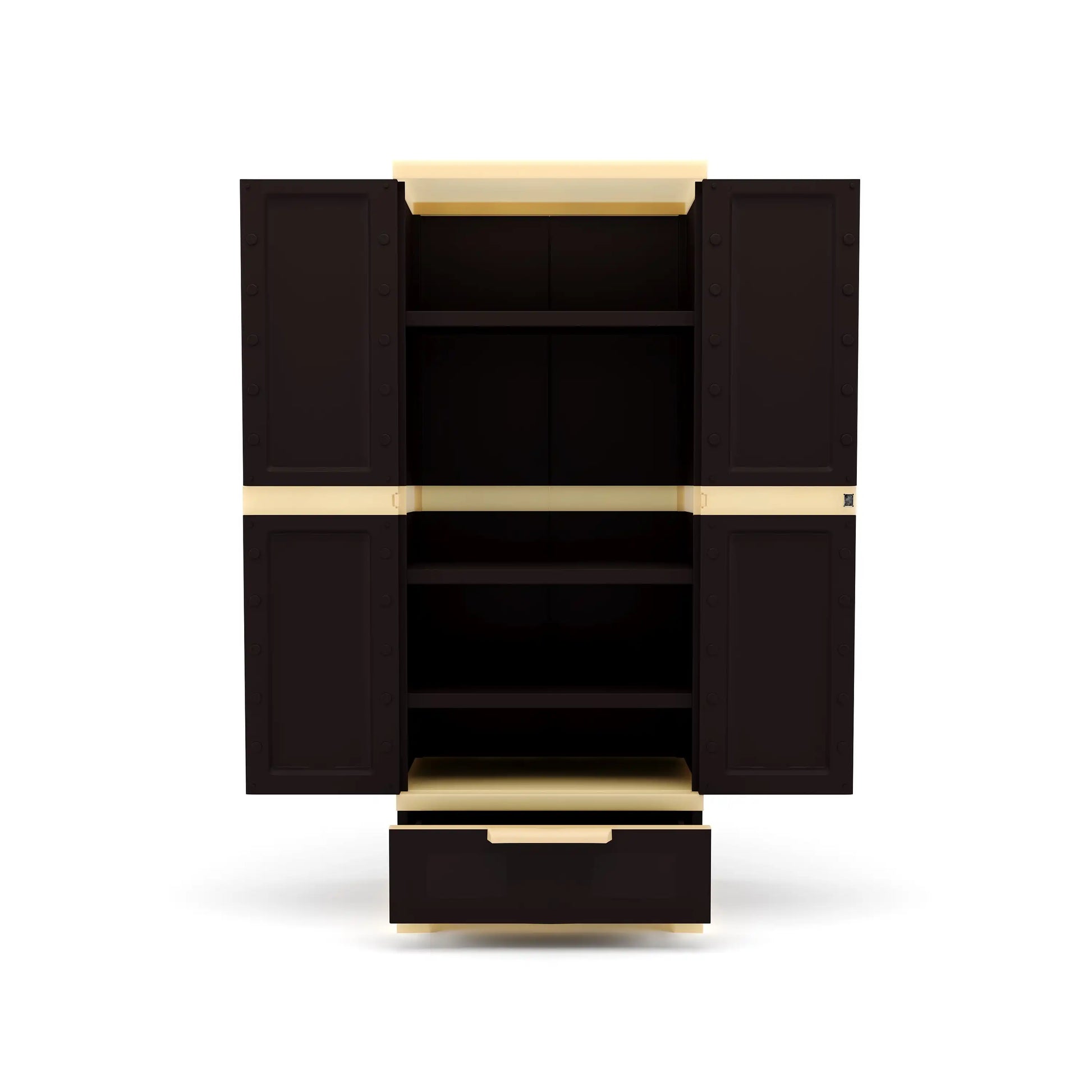 Nilkamal Freedom FMDR 1B Plastic Storage Cabinet with 1 Drawer (Weathered Brown / Biscuit)