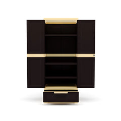 Nilkamal Freedom FMDR 1B Plastic Storage Cabinet with 1 Drawer (Weathered Brown / Biscuit)