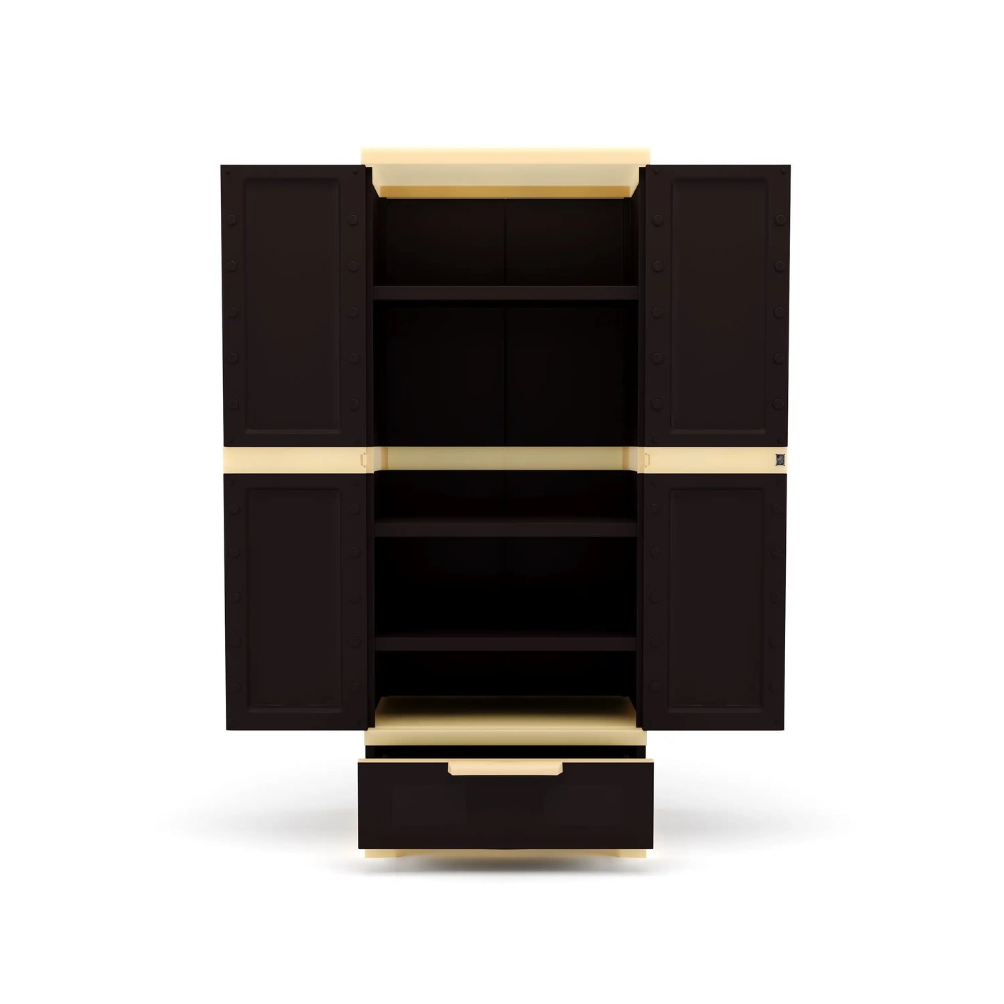 Nilkamal Freedom FMDR 1B Plastic Storage Cabinet with 1 Drawer (Weathered Brown / Biscuit)