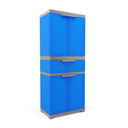 Nilkamal Freedom FMDR 1C Plastic Storage Cabinet with 1 Drawer (Deep Blue & Grey)