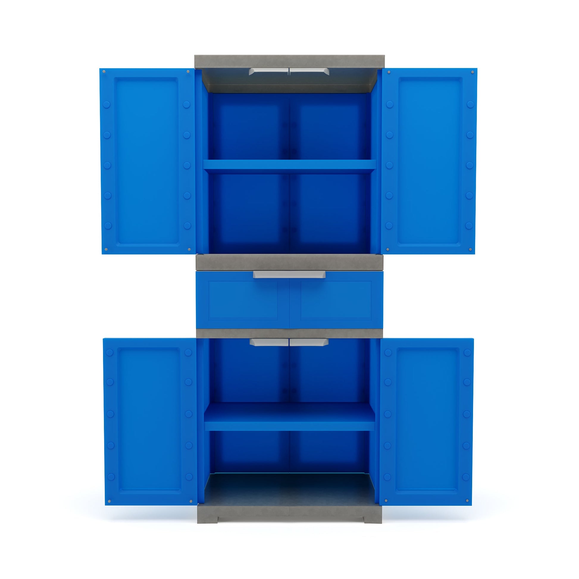 Nilkamal Freedom FMDR 1C Plastic Storage Cabinet with 1 Drawer (Deep Blue & Grey)