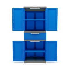 Nilkamal Freedom FMDR 1C Plastic Storage Cabinet with 1 Drawer (Deep Blue & Grey)