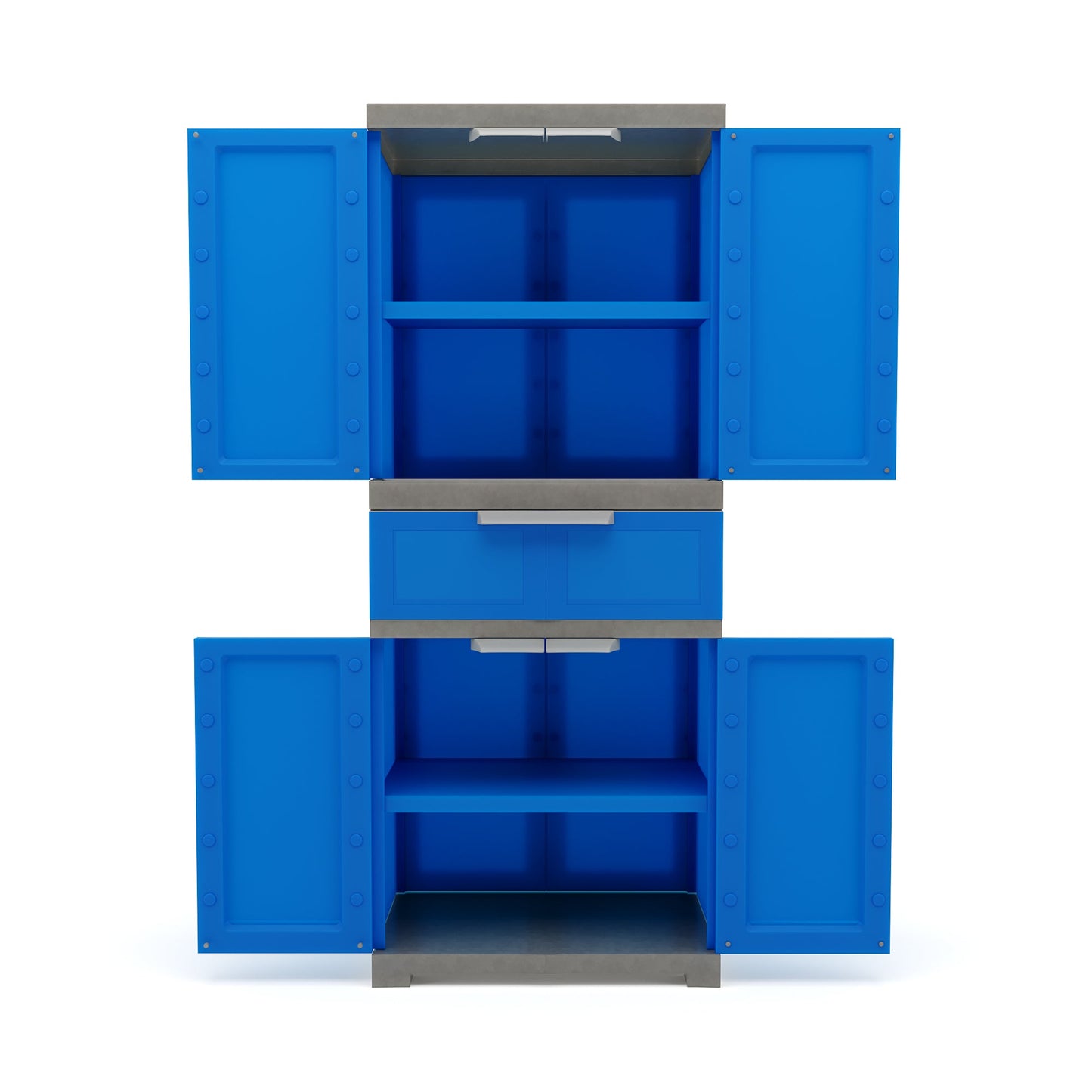 Nilkamal Freedom FMDR 1C Plastic Storage Cabinet with 1 Drawer (Deep Blue & Grey)