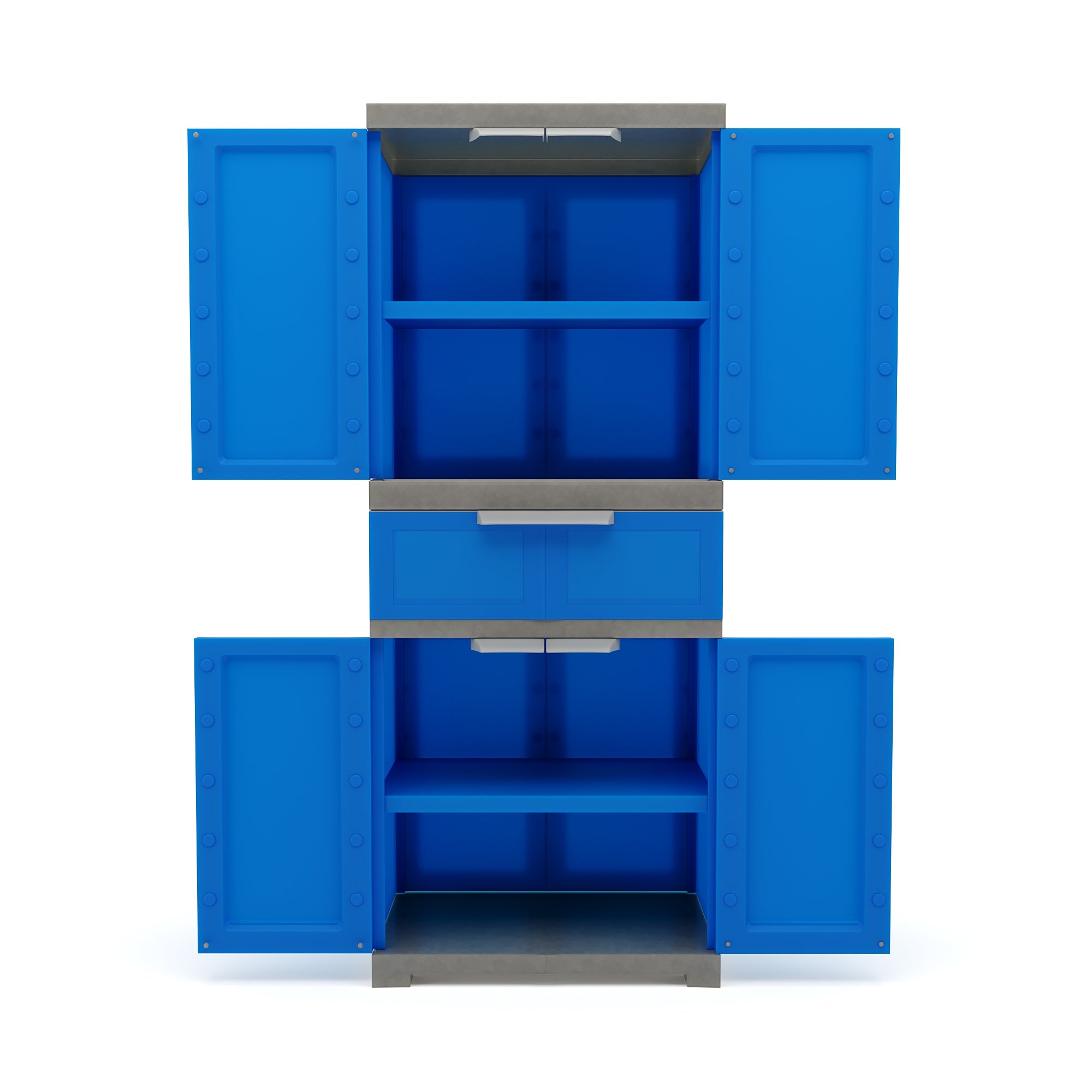 Nilkamal Freedom FMDR 1C Plastic Storage Cabinet with 1 Drawer (Deep Blue & Grey)