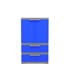 Nilkamal Freedom FMDR 2B Plastic Storage Cabinet with 2 Drawer (Deep Blue / Grey)