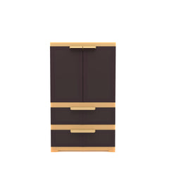 Nilkamal Freedom FMDR 2B Plastic Storage Cabinet with 2 Drawer (Weathered Brown / Biscuit)