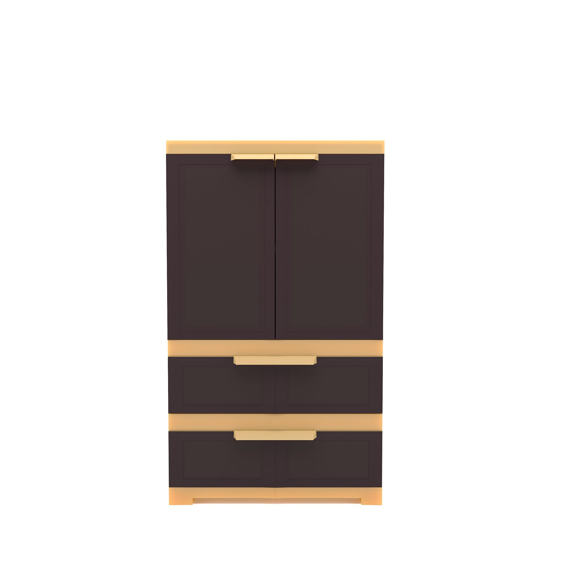 Nilkamal Freedom FMDR 2B Plastic Storage Cabinet with 2 Drawer (Weathered Brown / Biscuit)