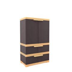 Nilkamal Freedom FMDR 2B Plastic Storage Cabinet with 2 Drawer (Weathered Brown / Biscuit)
