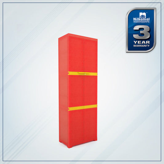Nilkamal Freedom Mini Large (FML) Plastic Storage Cabinet (Bright Red / Yellow)