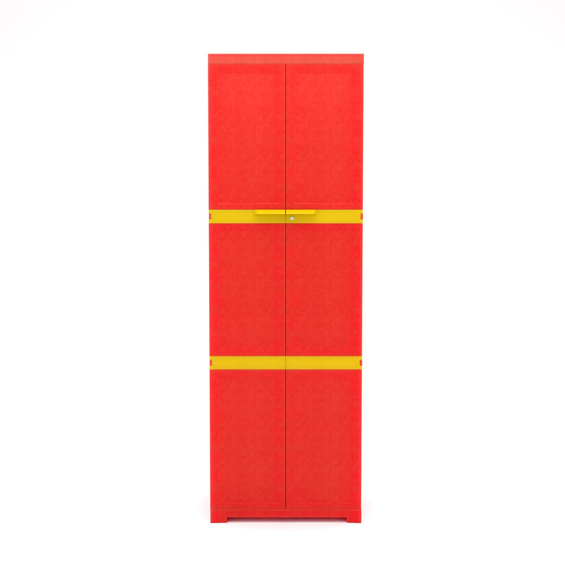 Nilkamal Freedom Mini Large (FML) Plastic Storage Cabinet (Bright Red / Yellow)