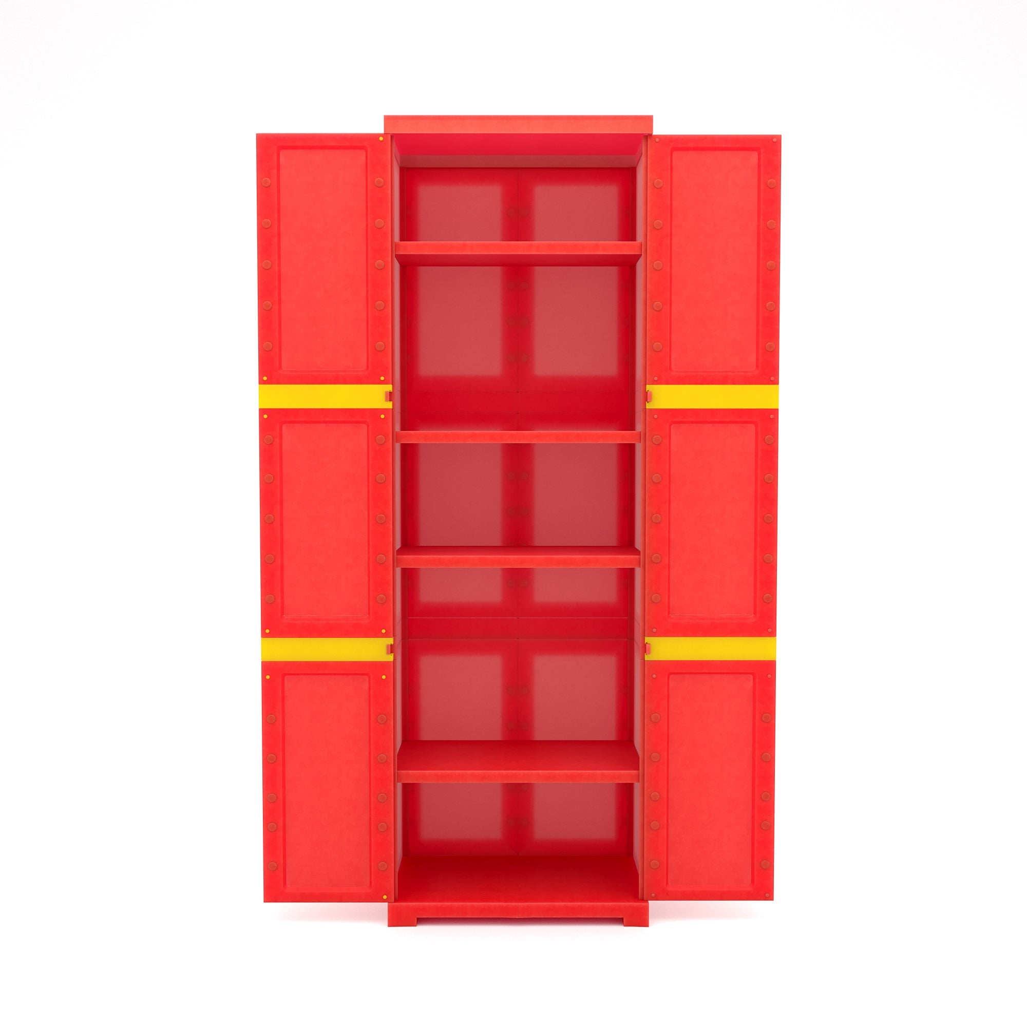 Nilkamal Freedom Mini Large (FML) Plastic Storage Cabinet (Bright Red / Yellow)
