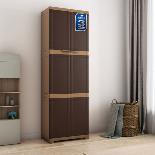 Nilkamal Freedom Mini Large (FML) Plastic Storage Cabinet (Weathered Brown / Biscuit)