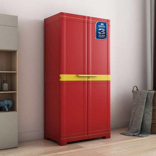 Nilkamal Freedom Mini Medium (FMM) Plastic Storage Cabinet (Bright Red / Yellow)