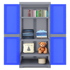 Nilkamal Freedom Mini Medium (FMM) Plastic Storage Cabinet (Deep Blue / Grey)