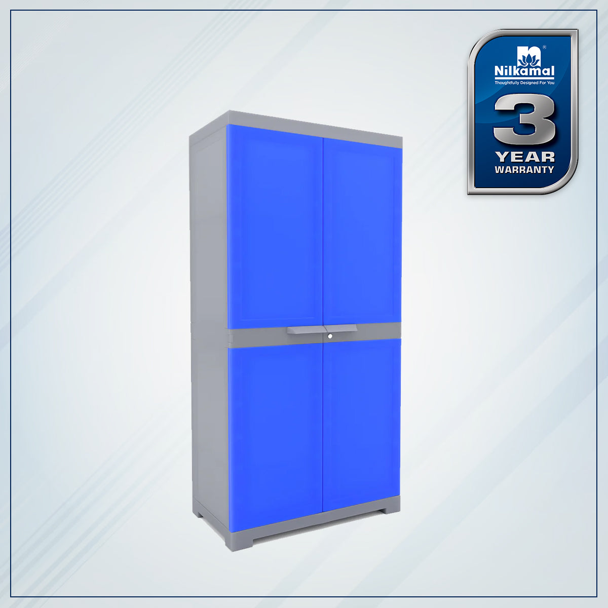 Nilkamal Freedom Mini Medium (FMM) Plastic Storage Cabinet (Deep Blue / Grey)