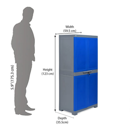 Nilkamal Freedom Mini Medium (FMM) Plastic Storage Cabinet (Deep Blue / Grey)